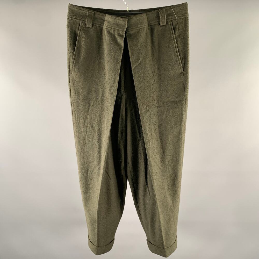 HAIDER ACKERMANN Size 32 Green Olive Viscose Blend Distressed Casual Pants